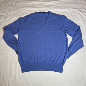 Loro Piana Baby Cashmere V-Neck Sweater Men's Size 52 Blue Knitwear Quiet Luxury